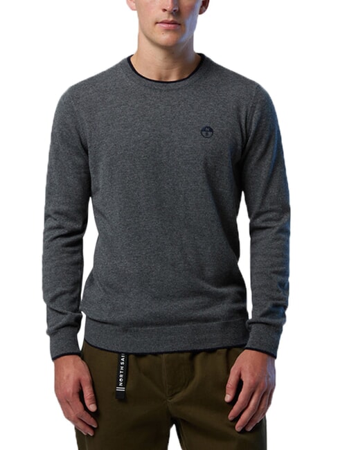 N|S Maglione a girocollo medium grey melange - Maglie Uomo