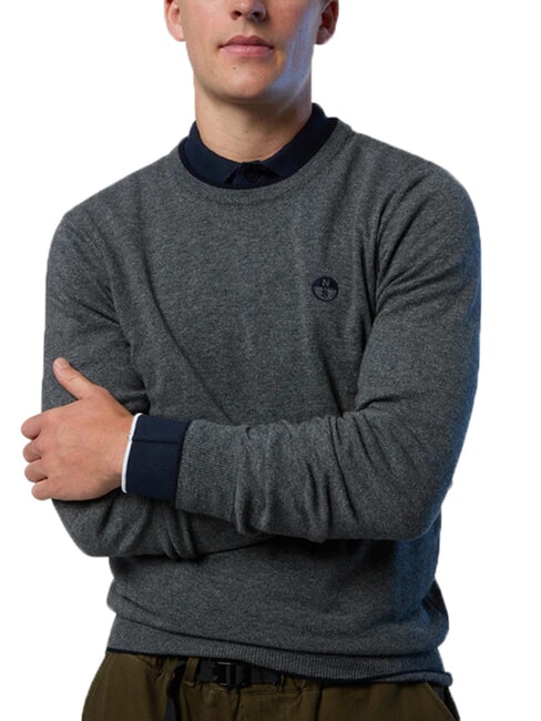 N|S Maglione a girocollo medium grey melange - Maglie Uomo