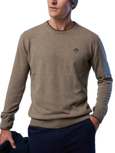 N|S Maglione a girocollo walnut melange - Maglie Uomo