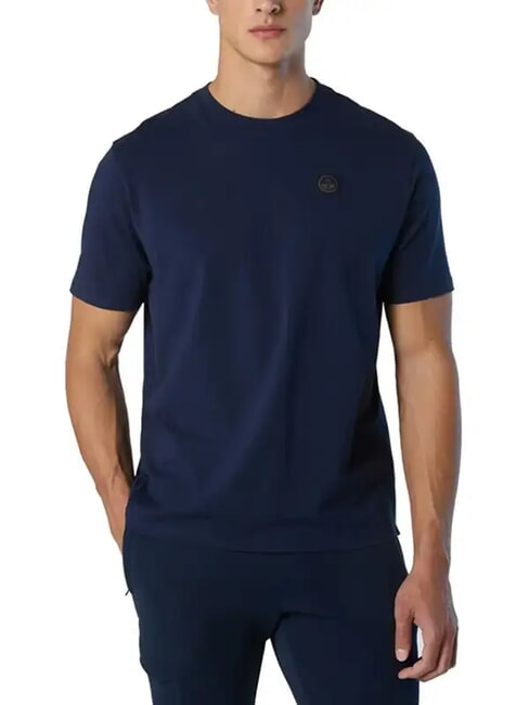 NORTH TECH Maglietta 100% cotone navy blue - T-shirt Uomo