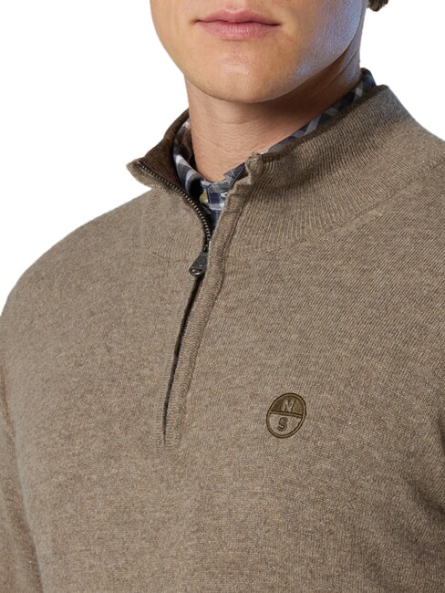 CORE Maglione con mezza zip fossil melange - Maglie Uomo