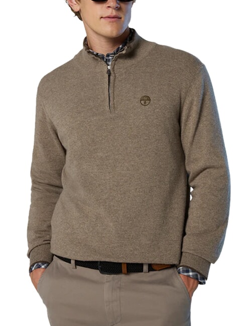 CORE Maglione con mezza zip fossil melange - Maglie Uomo