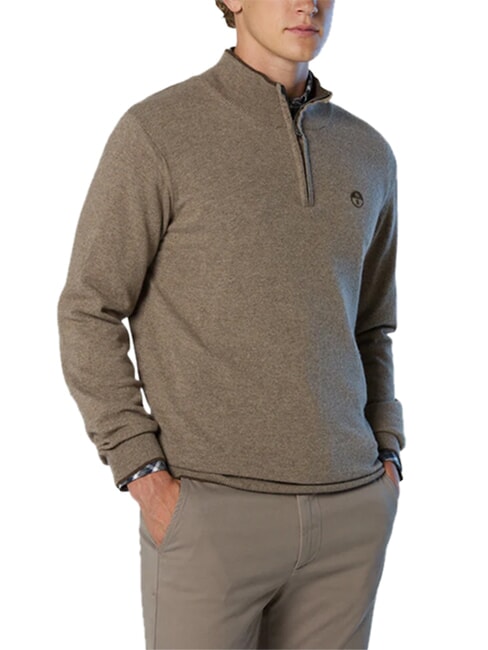 CORE Maglione con mezza zip fossil melange - Maglie Uomo
