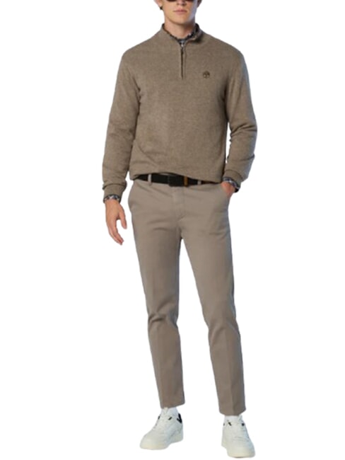 CORE Maglione con mezza zip fossil melange - Maglie Uomo