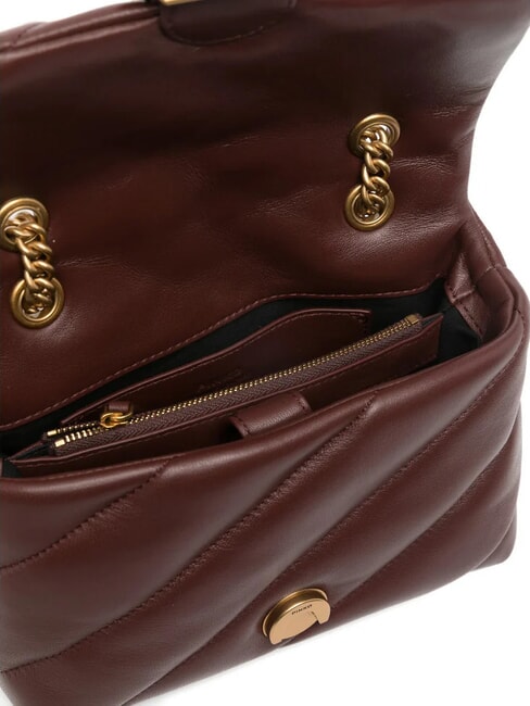 MINI LOVE BAG Borsa in nappa burgundy wine-antique gold - Borse Donna