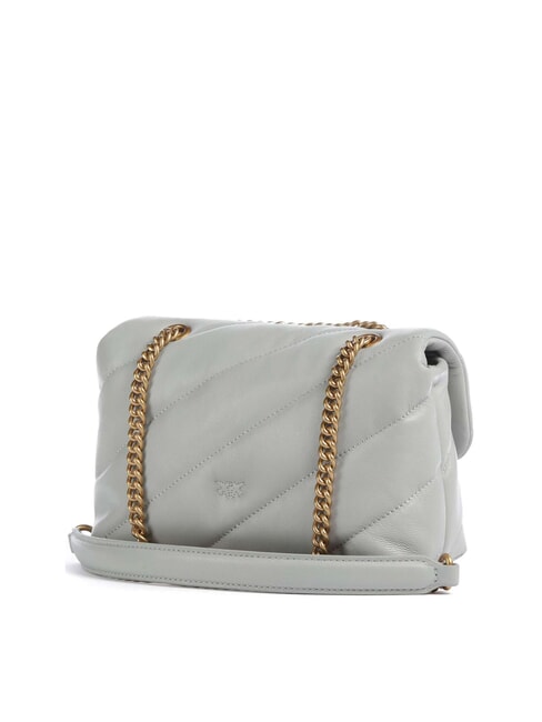 MINI LOVE BAG Borsa in nappa grigio perla-antique gold - Borse Donna