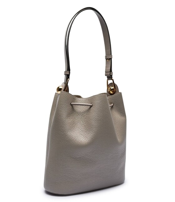 CAMPIONARIO - SFERA Borsa a secchiello in pelle stucco gray - Borse Donna