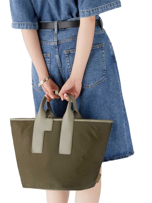 PIUMA  Shopper a mano, con tracolla sage+vetiver+marmo c - Borse Donna