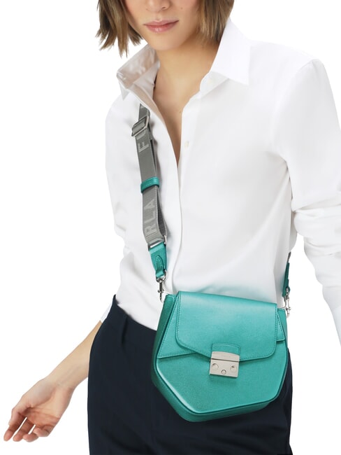 METROPOLIS Tracollina in pelle zefiro+light silver - Borse Donna