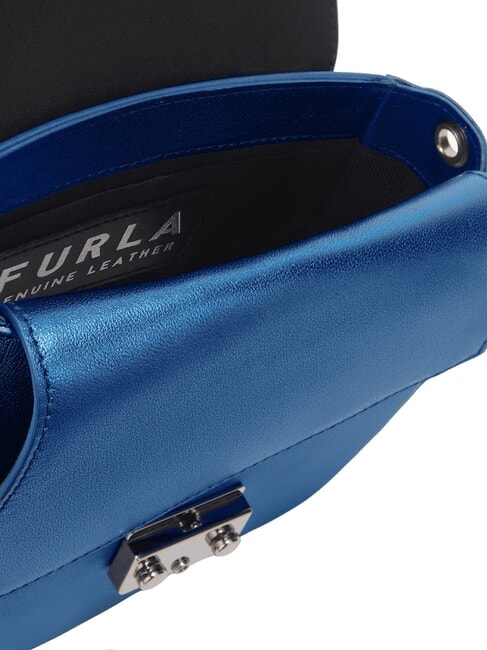 CAMPIONARIO - METROPOLIS Tracollina in pelle blu cobalto+light silver - Borse Donna