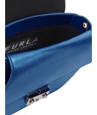 FURLA METROPOLIS Tracollina in pelle blu cobalto+light silver - Borse Donna - 3