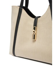FURLA CAMPIONARIO - GOCCIA Borsa a spalla in canvas naturale+nero - Borse Donna - 4