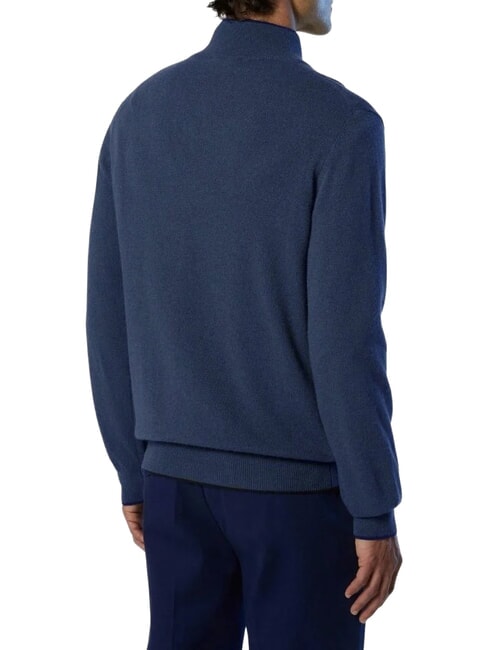 CORE Maglione con mezza zip china blue melange - Maglie Uomo