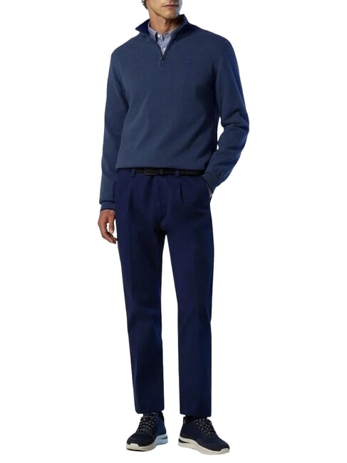 CORE Maglione con mezza zip china blue melange - Maglie Uomo