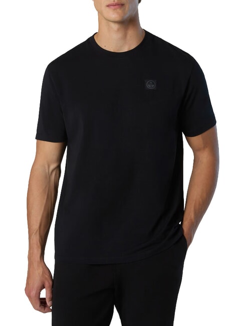 NORTH TECH Maglietta 100% cotone black - T-shirt Uomo