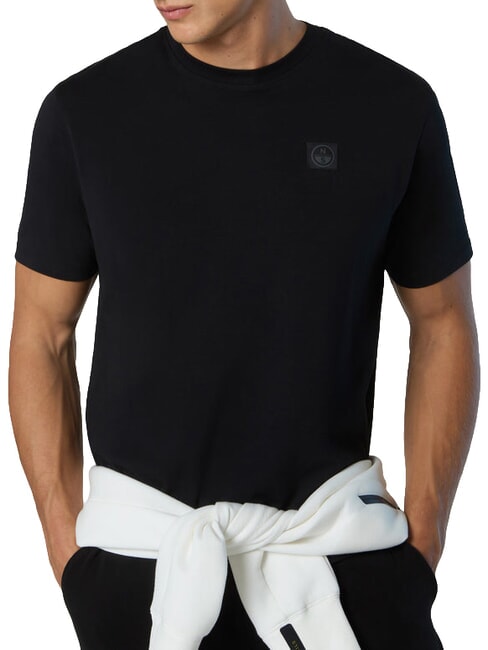 NORTH TECH Maglietta 100% cotone black - T-shirt Uomo