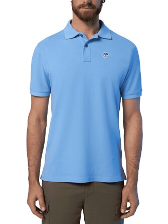 BASIC Polo manica corta in cotone light blue - Polo Uomo