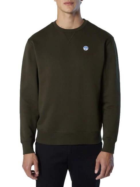 ROUND LOGO Felpa girocollo in cotone forest night - Felpe Uomo