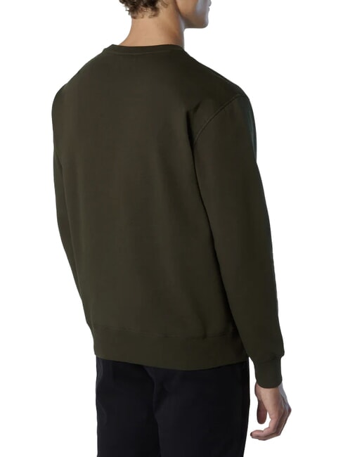 ROUND LOGO Felpa girocollo in cotone forest night - Felpe Uomo