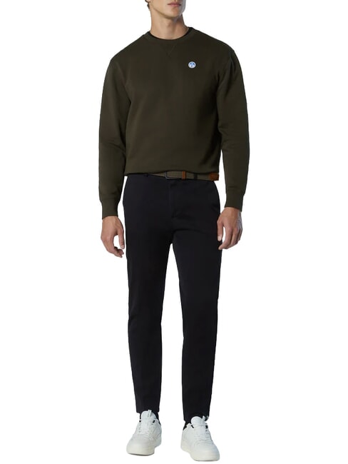 ROUND LOGO Felpa girocollo in cotone forest night - Felpe Uomo