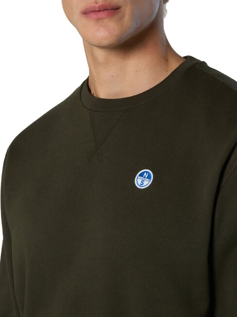 ROUND LOGO Felpa girocollo in cotone forest night - Felpe Uomo