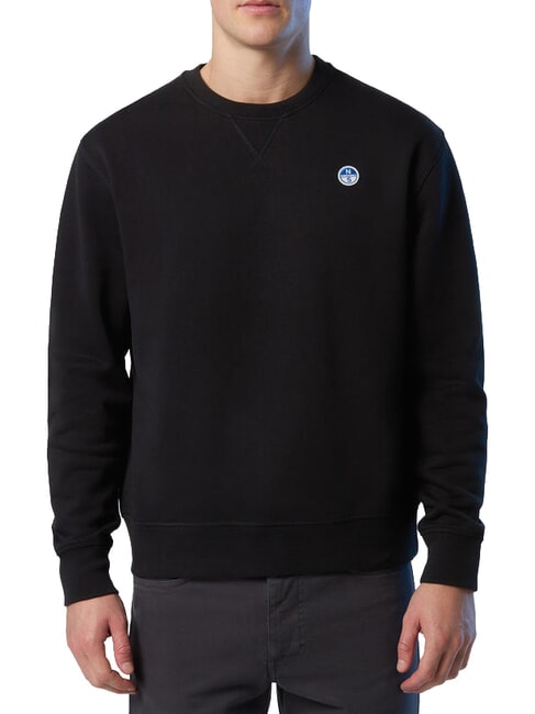 ROUND LOGO Felpa girocollo in cotone black - Felpe Uomo
