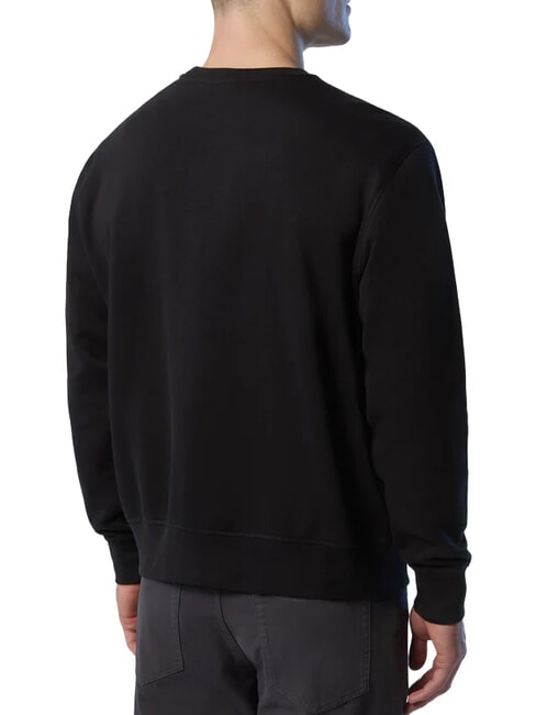 ROUND LOGO Felpa girocollo in cotone black - Felpe Uomo