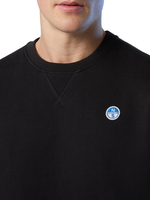 ROUND LOGO Felpa girocollo in cotone black - Felpe Uomo