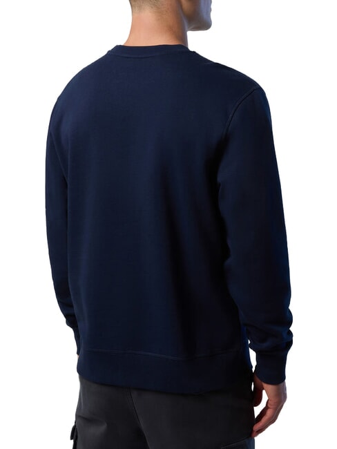 ROUND LOGO Felpa girocollo in cotone navy blue - Felpe Uomo