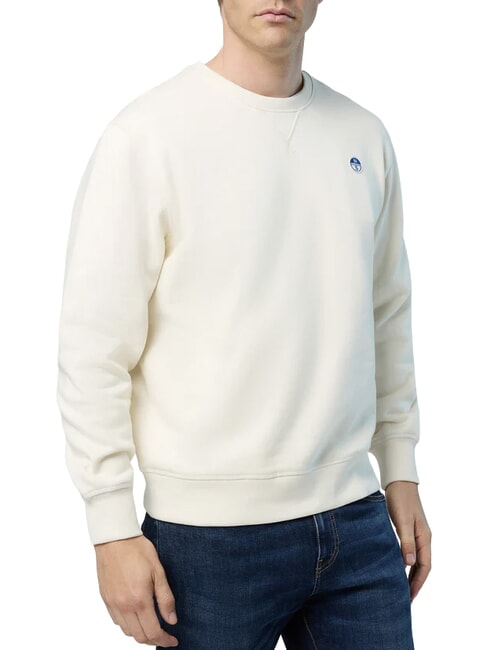 ROUND LOGO Felpa girocollo in cotone marshmallow - Felpe Uomo
