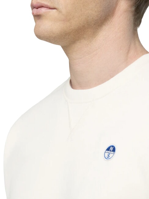 ROUND LOGO Felpa girocollo in cotone marshmallow - Felpe Uomo