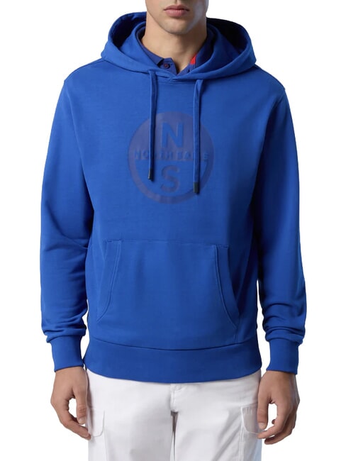 BASIC Felpa stampa logo con cappuccio beacoup blue - Felpe Uomo