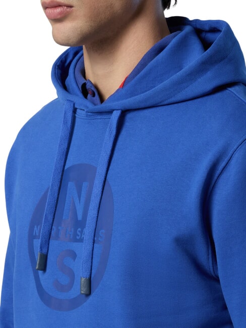 BASIC Felpa stampa logo con cappuccio beacoup blue - Felpe Uomo