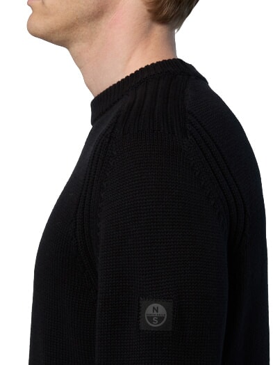 N|S Maglione a girocollo in cotone black - Maglie Uomo