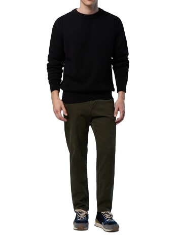 N|S Maglione a girocollo in cotone black - Maglie Uomo