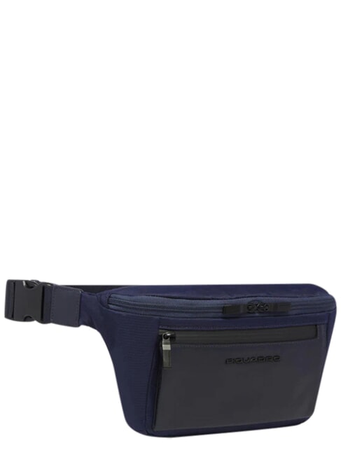 ORION Marsupio in pelle e tessuto riciclato blu - Marsupi