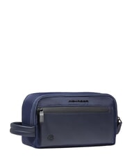 PIQUADRO ORION Beauty case in tessuto e pelle blu - Beauty Case - 4