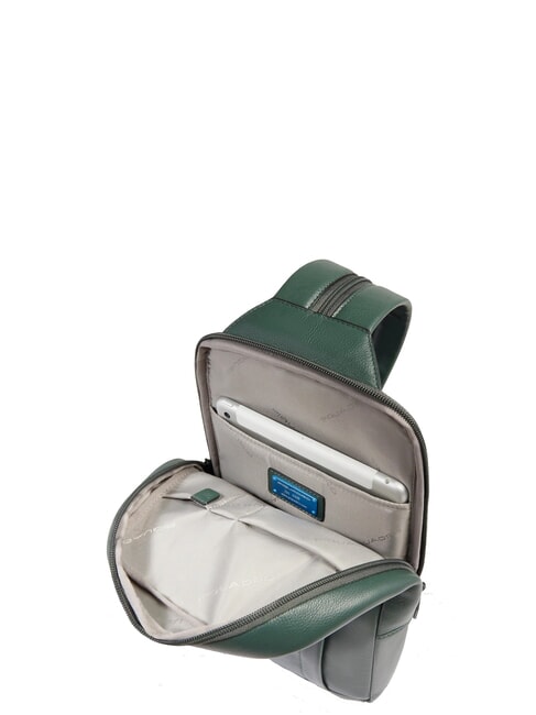 W137 Zainmo monospalla in pelle VERDE - Zaini da lavoro porta PC