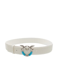 PINKO LOVE BERRY Cintura in pelle bianco nembo-matt. silver - Cinture - 2