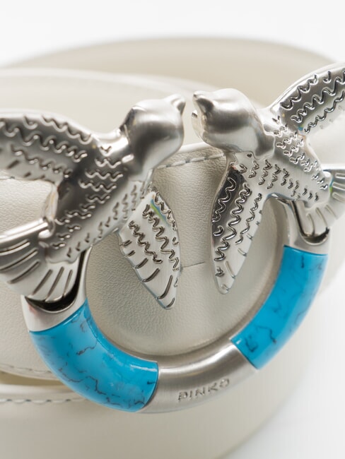 LOVE BERRY Cintura in pelle bianco nembo-matt. silver - Cinture