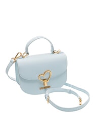 LOVE MOSCHINO HEART TURNLOCK Mini Bag a mano, con tracolla celeste - Borse Donna - 2