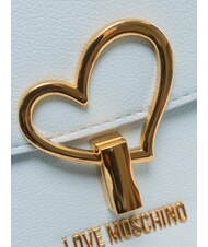 LOVE MOSCHINO HEART TURNLOCK Mini Bag a mano, con tracolla celeste - Borse Donna - 3