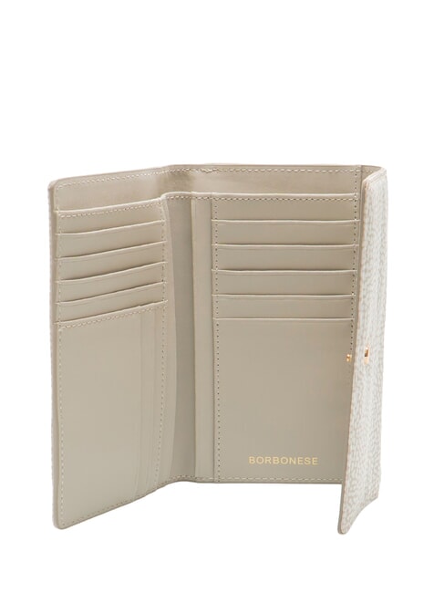 CLASSICA MEDIUM Portafoglio in tessuto riciclato e pelle white cotton - Portafogli Donna