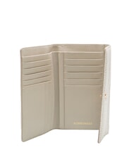 BORBONESE CLASSICA MEDIUM Portafoglio in tessuto riciclato e pelle white cotton - Portafogli Donna - 2