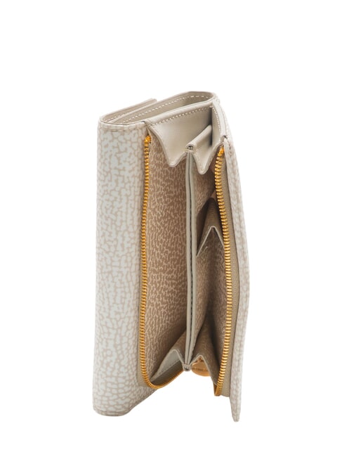 CLASSICA MEDIUM Portafoglio in tessuto riciclato e pelle white cotton - Portafogli Donna