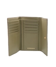 BORBONESE CLASSICA MEDIUM Portafoglio in tessuto riciclato e pelle olive - Portafogli Donna - 2