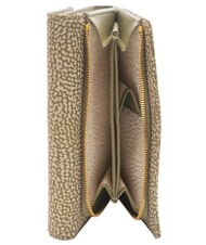 BORBONESE CLASSICA MEDIUM Portafoglio in tessuto riciclato e pelle olive - Portafogli Donna - 4