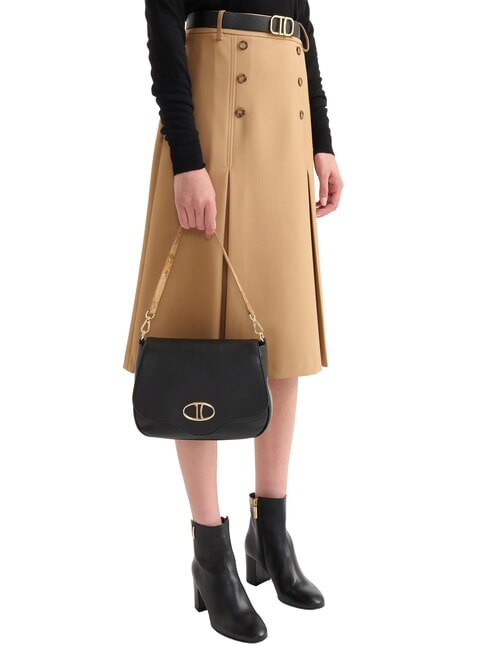 BRAVE MESSENGER Borsa a tracolla in pelle nappata Nero - Borse Donna