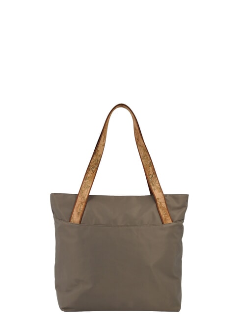 STORMY NYLON Borsa shopping in nylon riciclato tortora - Borse Donna