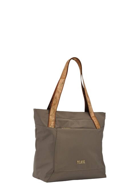 STORMY NYLON Borsa shopping in nylon riciclato tortora - Borse Donna